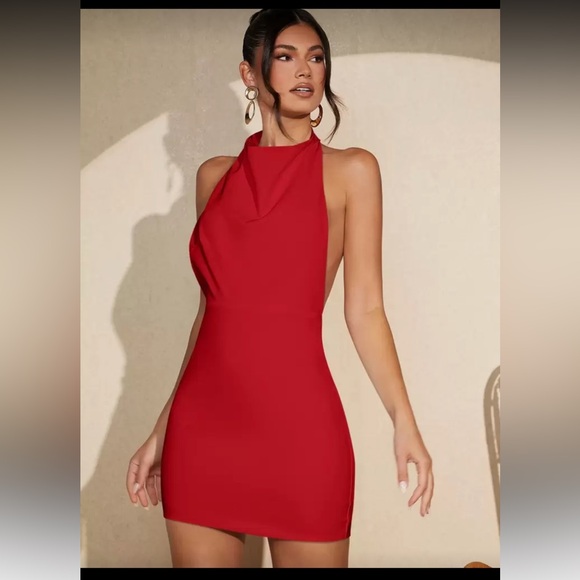 Dresses & Skirts - Red mini halter dress